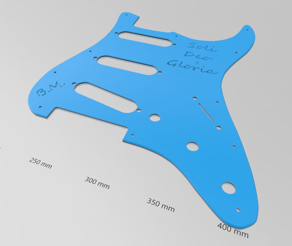 Custom Stratocaster pickguard model